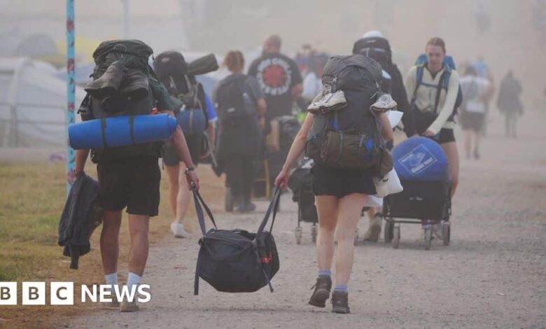 Glastonbury Festival getaway and clean-up gets under way