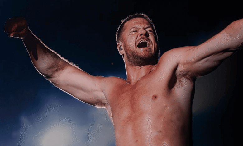 Dan Reynolds, vocalista do Imagine Dragons, em show no palco Mundo do Rock in Rio, no Parque Olímpico, na zona oeste do Rio de Janeiro