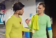 Neuer interage com jogador do Flamengo e 'gesto' de goleiro do Bayern repercute na internet; veja vídeo