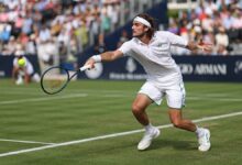Stefanos Tsitsipas, out with back problems. Photo: gtetym.