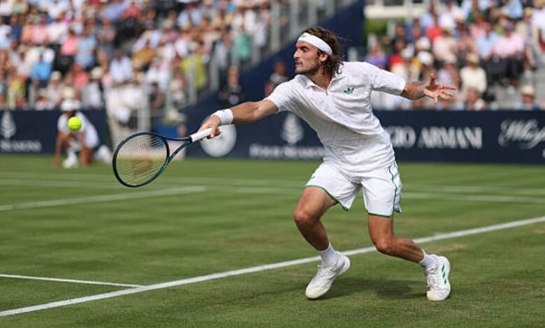 Stefanos Tsitsipas, out with back problems. Photo: gtetym.