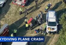 Skydiving plane crashes at Cross Keys Airport in Gloucester County, New Jersey; 14 injured