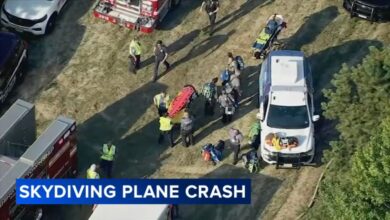 Skydiving plane crashes at Cross Keys Airport in Gloucester County, New Jersey; 14 injured