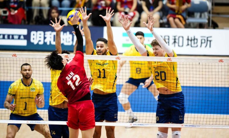 Bloqueio do Brasil sobre o Japão pela VNL masculina 2025