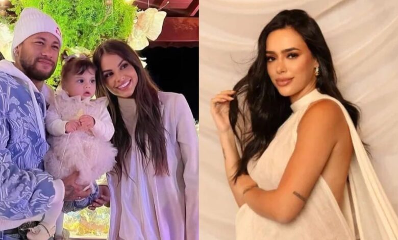 Bruna Biancardi vai à festa da filha de Neymar com ex e vira alvo de críticas nas redes