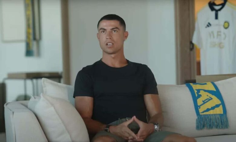 Cristiano Ronaldo concedeu entrevista ao Al Nassr após renovar o contrato (Foto: Al Nassr FC, Reprodução)