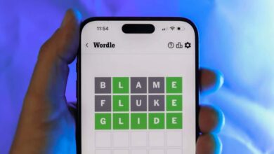 a completed Wordle puzzle on a phone