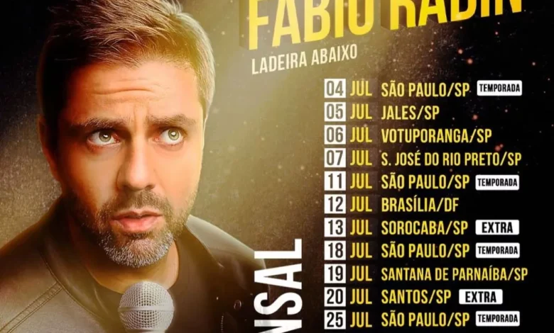 Imagem mostra agenda de shows do comediante Fábio Rabin