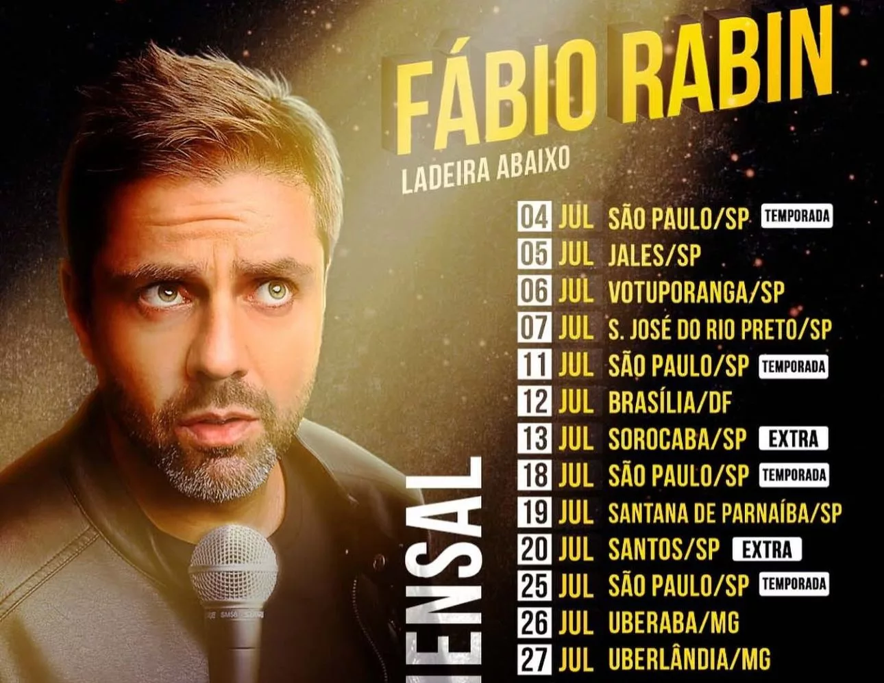 Fábio Rabin anuncia shows em Uberaba e Uberlândia