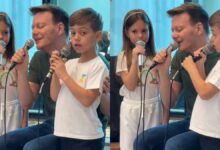 Michel Teló canta com os filhos e derrete o coração de Thaís Fersoza: 'Sem palavras'