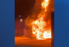 3 injured after vehicle crashes into Herriman strip mall, causing fire