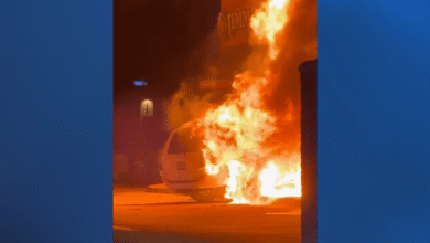 3 injured after vehicle crashes into Herriman strip mall, causing fire