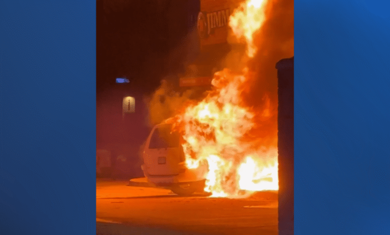 3 injured after vehicle crashes into Herriman strip mall, causing fire