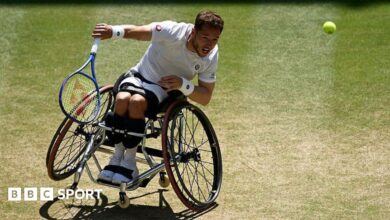 Alfie Hewett in action at Wimbledon