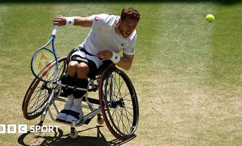 Alfie Hewett in action at Wimbledon