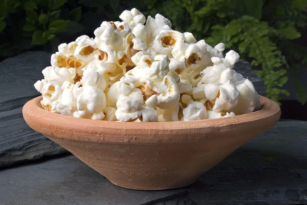 Pipoca em um alguidar.