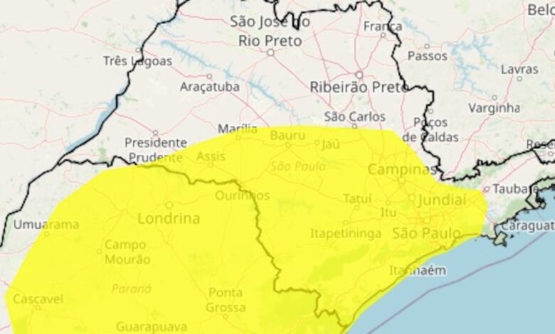 Alerta amarelo do Inmet: veja áreas afetadas por chuvas intensas no Brasil