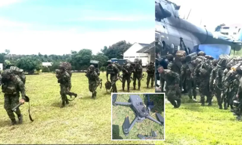 Militares heridos por ataque con drones en el sur de Bolívar fueron trasladados en helicóptero a Bucaramanga: esto se sabe